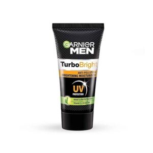 garnier men, liquid moisturiser, brightening and anti pollution, turbobright, 40 g